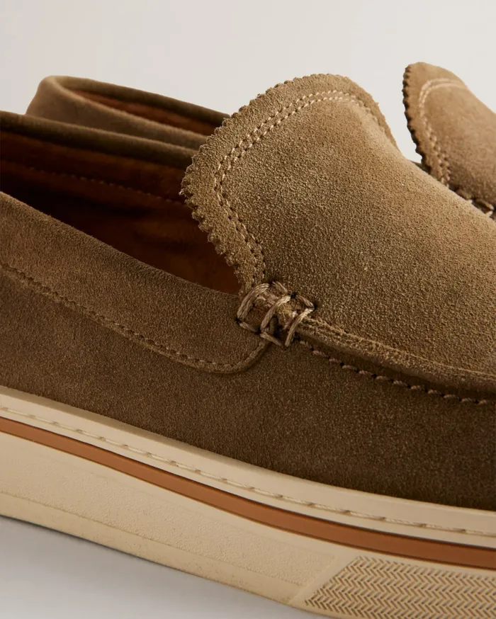 Men HAMPSHR 8211 Suede Slip On Chunky Loafers Khaki Ted Baker Loafers Men HAMPSHR 8211 Suede Slip On Chunky Loafers Khaki Ted Baker Loafers