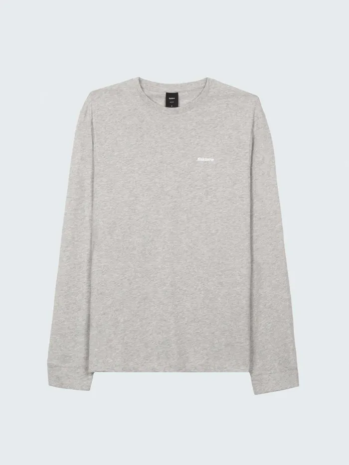 Men Harlyn Logo Long Sleeve TShirt Grey Marl Finisterre TShirts