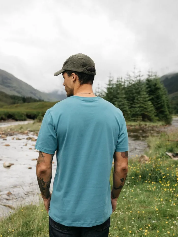 Men Harlyn Logo TShirt Ocean Storm Finisterre TShirts