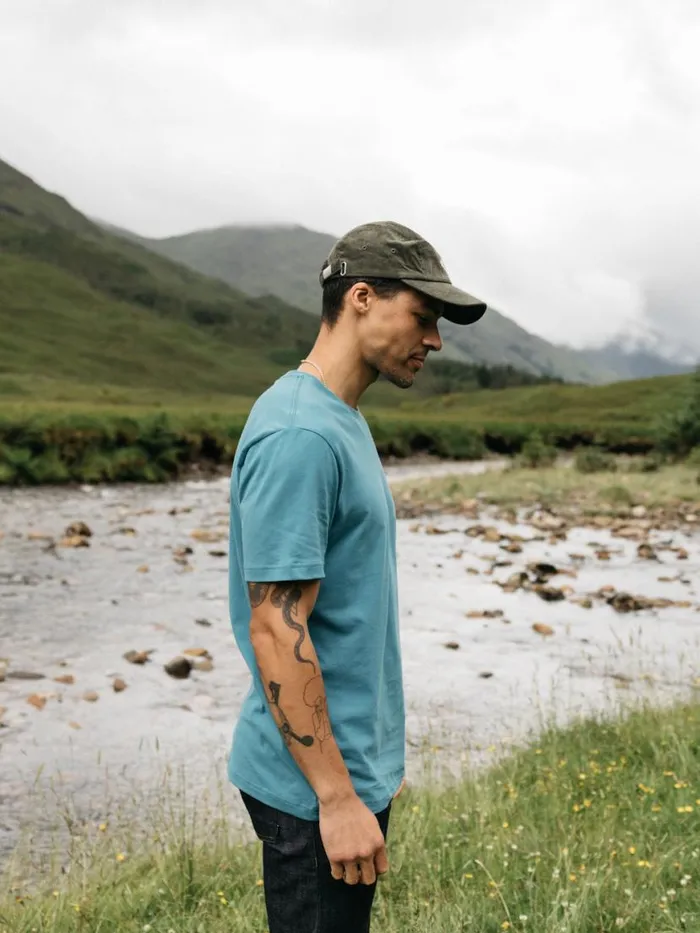 Men Harlyn Logo TShirt Ocean Storm Finisterre TShirts
