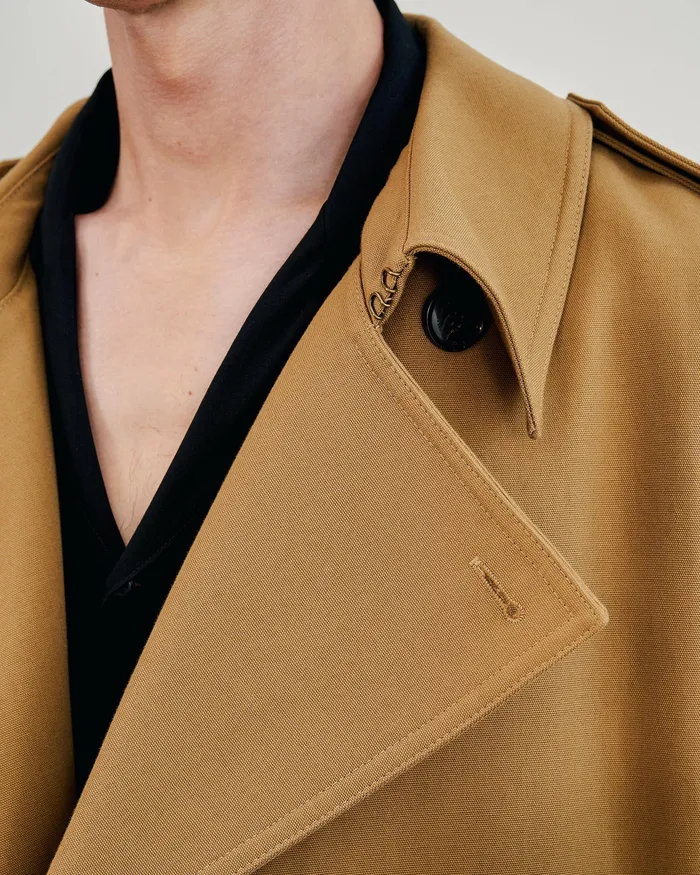 Men Jackets and Coats Nili Lotan TRENTON TRENCH COAT Black