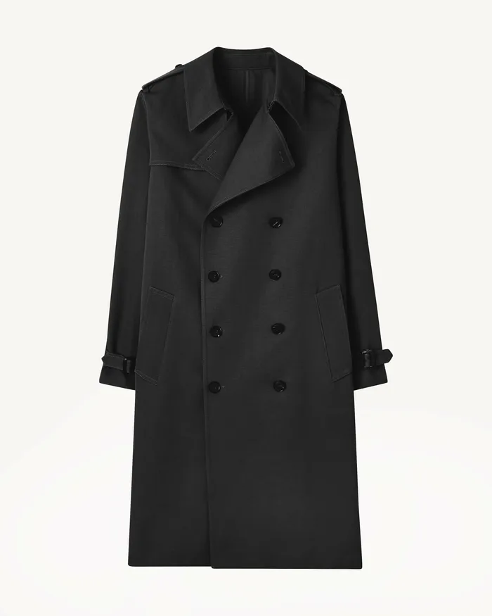 Men Jackets and Coats Nili Lotan TRENTON TRENCH COAT Black