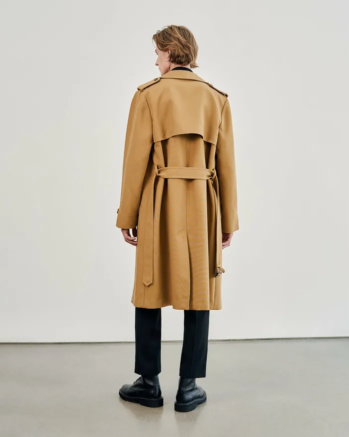 Men Jackets and Coats Nili Lotan TRENTON TRENCH COAT Black
