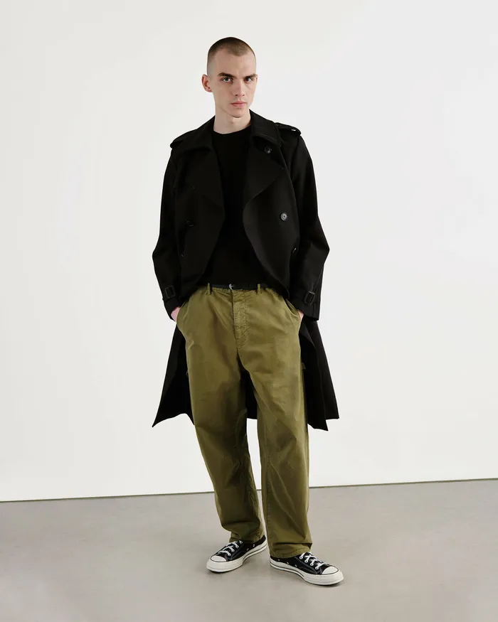 Men Jackets and Coats Nili Lotan TRENTON TRENCH COAT Black