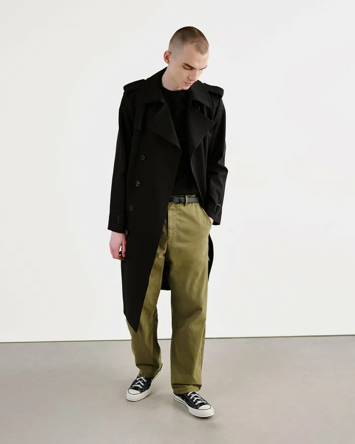 Men Jackets and Coats Nili Lotan TRENTON TRENCH COAT Black