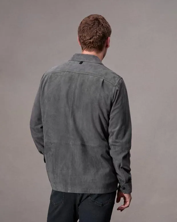 Men Jackets and Coats Rag and Bone Hyde Suede Shirt Thunder Blue