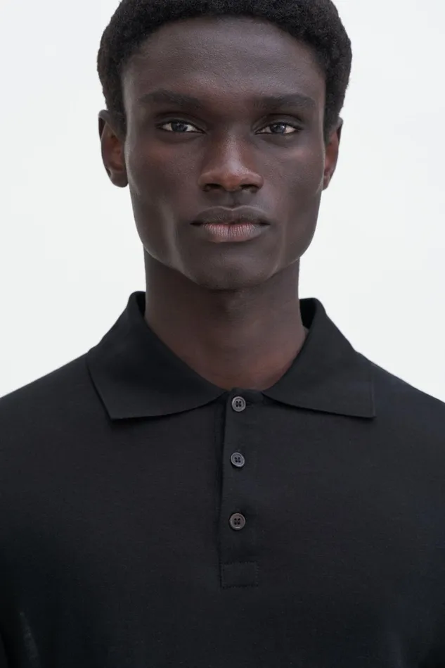Men Jersey Polo Shirt Black Filippa K TShirts