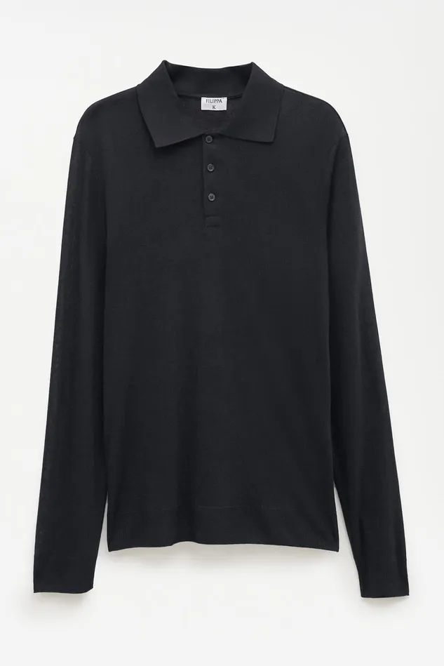Men Jersey Polo Shirt Black Filippa K TShirts