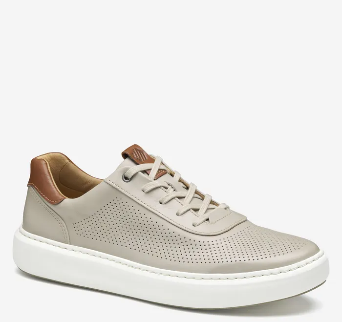 Men Johnston and Murphy Anders Perfed UThroat Beige Full Grain LaceUps