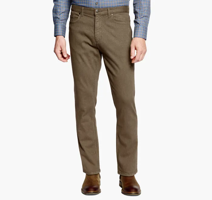 Men Johnston and Murphy Denim Jeans Light Brown Wash Apparel