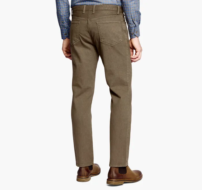 Men Johnston and Murphy Denim Jeans Light Brown Wash Apparel