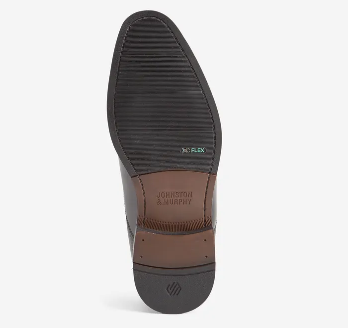 Men Johnston and Murphy Landry Cap Toe Black Full Grain LaceUps