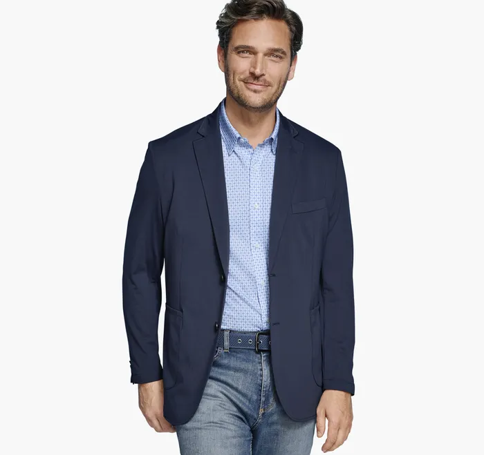 Men Johnston and Murphy XC Flex Knit Blazer Navy Apparel