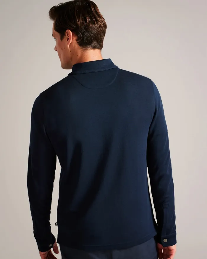 Men KARPOL 8211 Long Sleeve Modal Polo Shirt Navyblue Ted Baker Jumpers and Knitwear Men KARPOL 8211 Long Sleeve Modal Polo Shirt Navyblue Ted Baker Jumpers and Knitwear