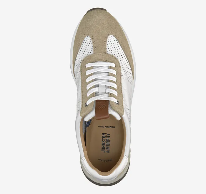 Men Kinnon TToe Sand SuedeWhite Full Grain LaceUps Johnston and Murphy