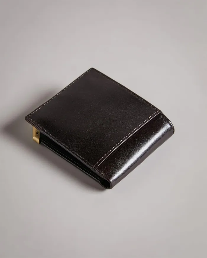 Men KORNING 8211 Metal Corner Coin Wallet Chocolate Ted Baker Wallets and Cardholders