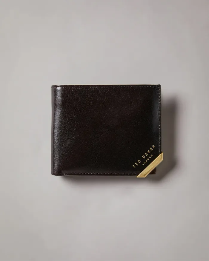 Men KORNING 8211 Metal Corner Coin Wallet Chocolate Ted Baker Wallets and Cardholders