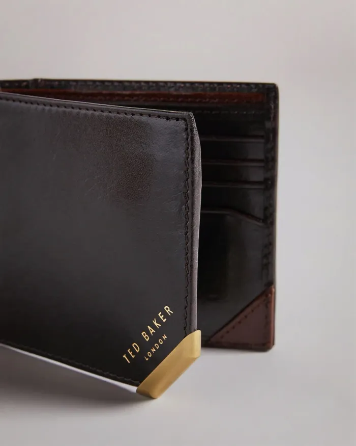 Men KORNING 8211 Metal Corner Coin Wallet Chocolate Ted Baker Wallets and Cardholders