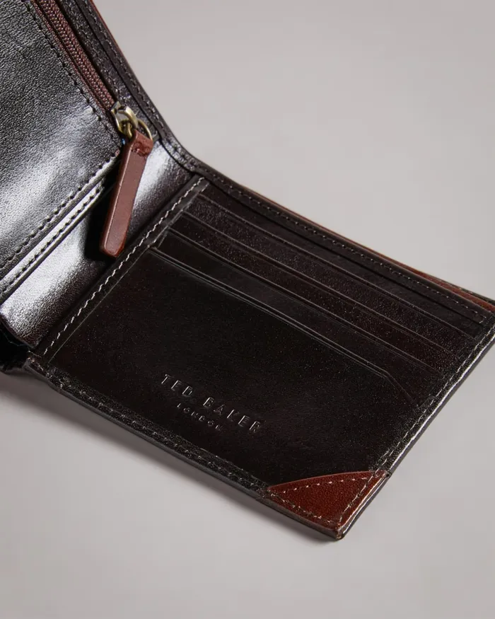 Men KORNING 8211 Metal Corner Coin Wallet Chocolate Ted Baker Wallets and Cardholders