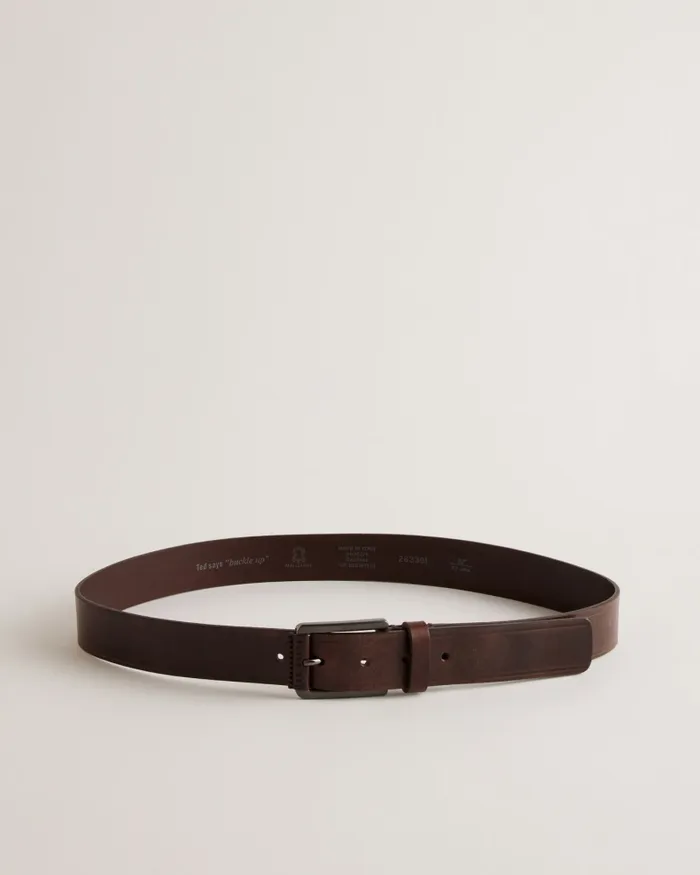 Men LINDED 8211 Embossed Leather Belt Brown Ted Baker Belts