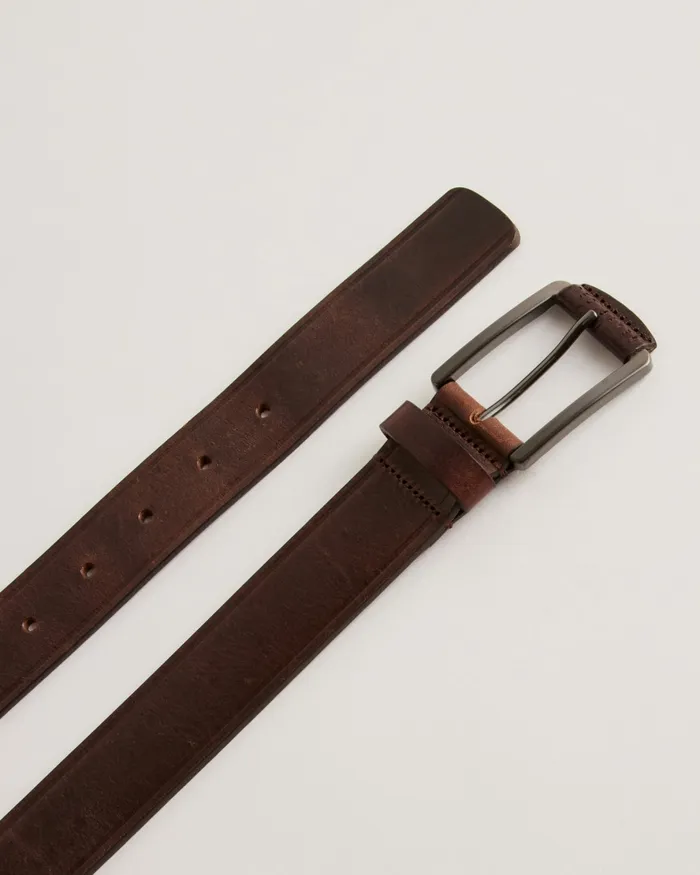 Men LINDED 8211 Embossed Leather Belt Brown Ted Baker Belts