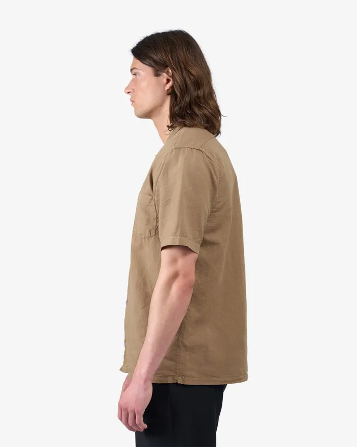 Men Linen Short Sleeved Shirt Light Aqua Colorful Standard Shirts