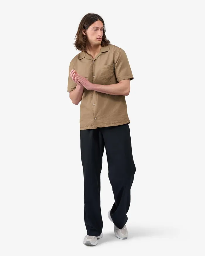 Men Linen Short Sleeved Shirt Light Aqua Colorful Standard Shirts