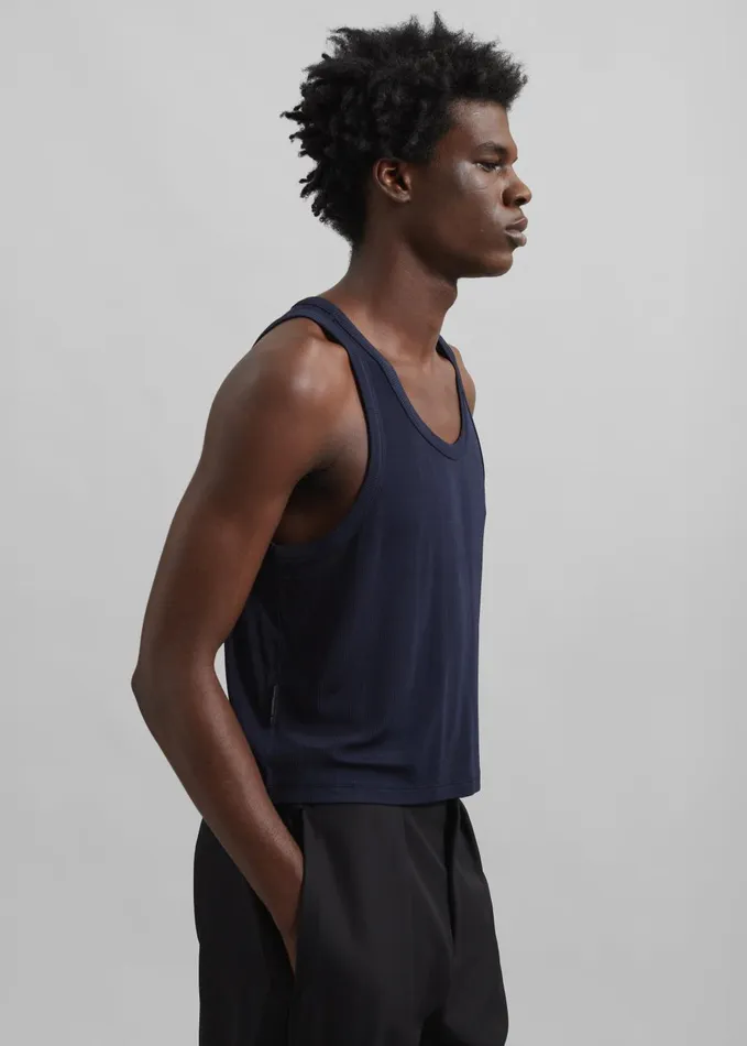 Men Louis Gabriel Nouchi Fluid Ribbed Tank Top 8211 Night Blue The Frankie Shop Tops