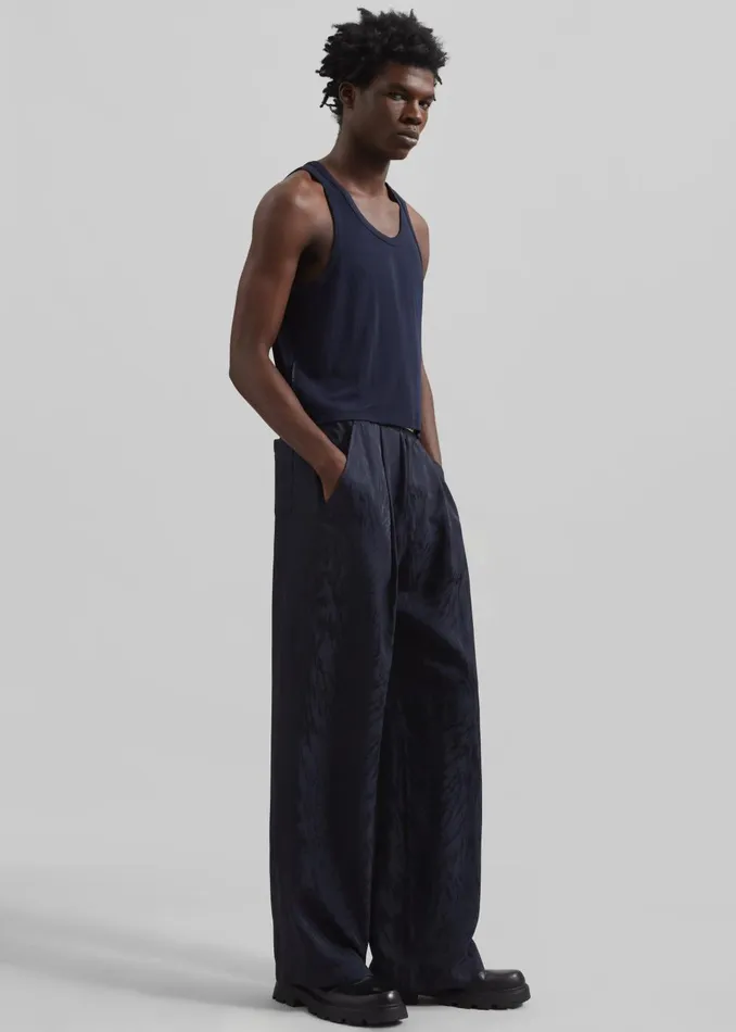 Men Louis Gabriel Nouchi Fluid Ribbed Tank Top 8211 Night Blue The Frankie Shop Tops
