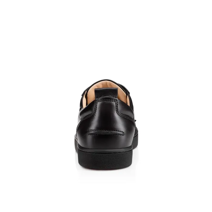 Men Louis Junior Spikes Sneakers 8211 Calf Leather And Spikes 8211 Black Christian Louboutin Sneakers