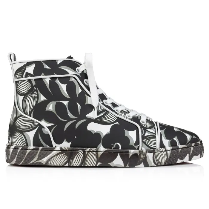 Men Louis Orlato Hightop Sneakers 8211 Petunia Calf Leather And Rubber 8211 Black Christian Louboutin Sneakers