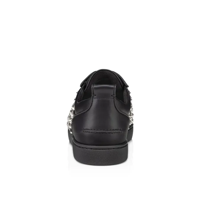 Men Louis Spikes Junior Sneakers 8211 Calf Leather And Spikes 8211 Black Christian Louboutin Sneakers