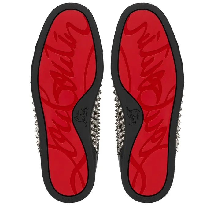 Men Louis Spikes Junior Sneakers 8211 Calf Leather And Spikes 8211 Black Christian Louboutin Sneakers