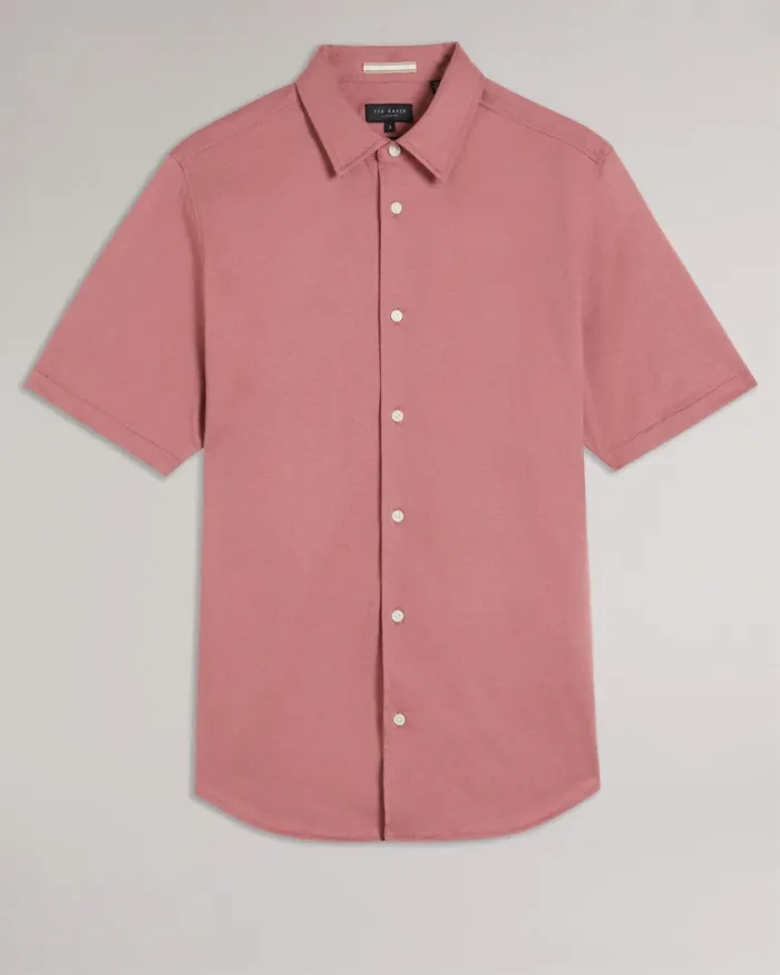 Men MARRSHO 8211 Short Sleeve Smart Jersey Shirt Medium Pink Ted Baker Shirts