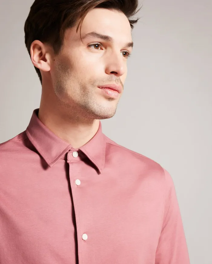 Men MARRSHO 8211 Short Sleeve Smart Jersey Shirt Medium Pink Ted Baker Shirts