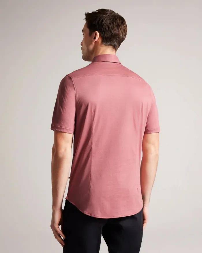 Men MARRSHO 8211 Short Sleeve Smart Jersey Shirt Medium Pink Ted Baker Shirts