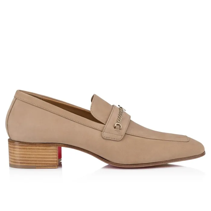Men MJ Moc 40 Mm Loafers 8211 Nubuck Calf Leather 8211 Lionne Christian Louboutin Loafers and Moccasins