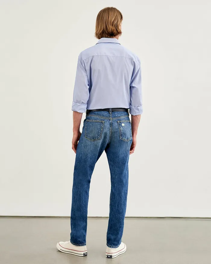 Men Nili Lotan NATHAN JEAN Classic Wash Denim