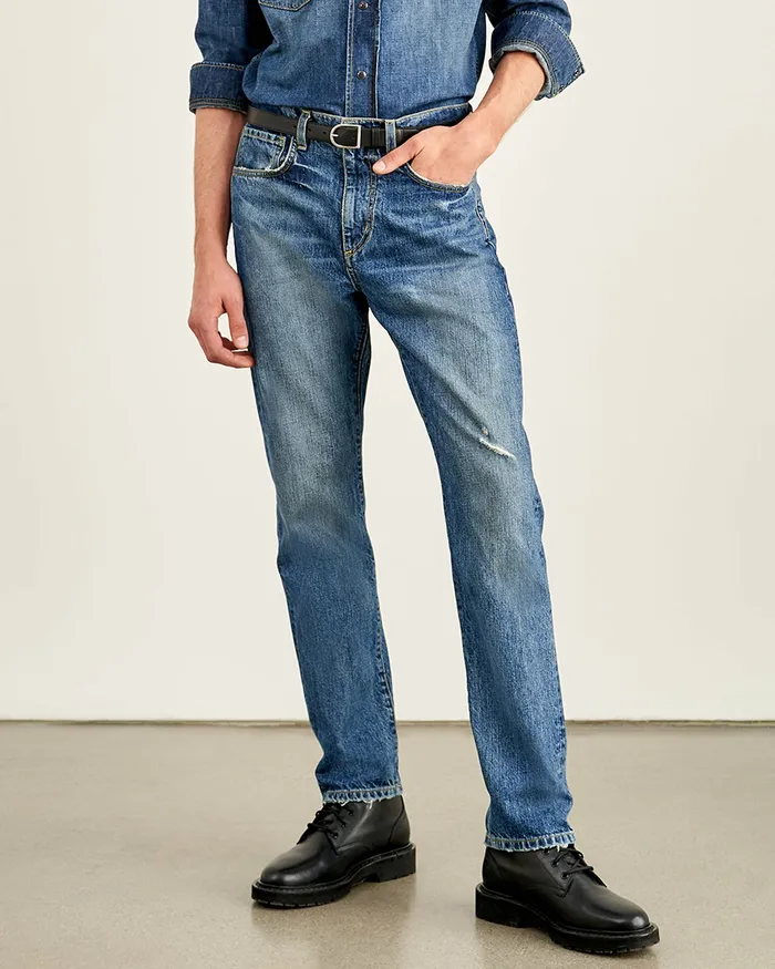 Men Nili Lotan NATHAN JEAN Classic Wash Denim