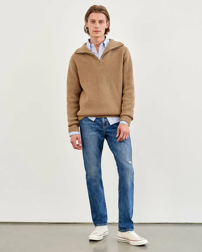 Men Nili Lotan NATHAN JEAN Classic Wash Denim