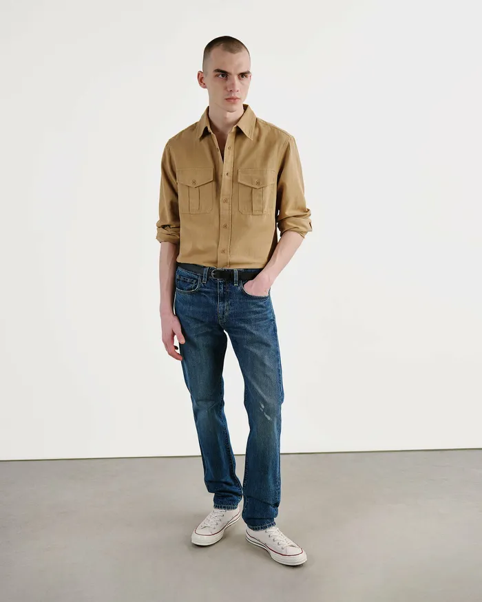Men Nili Lotan NATHAN JEAN Classic Wash Denim