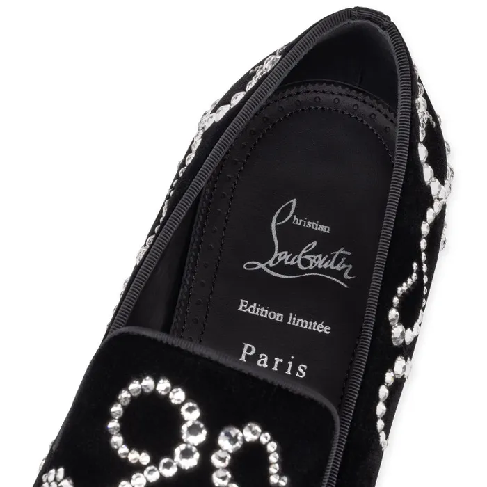 Men Octodandelion Strass Loafers 8211 Velvet And Strass 8211 Black Christian Louboutin Loafers and Moccasins