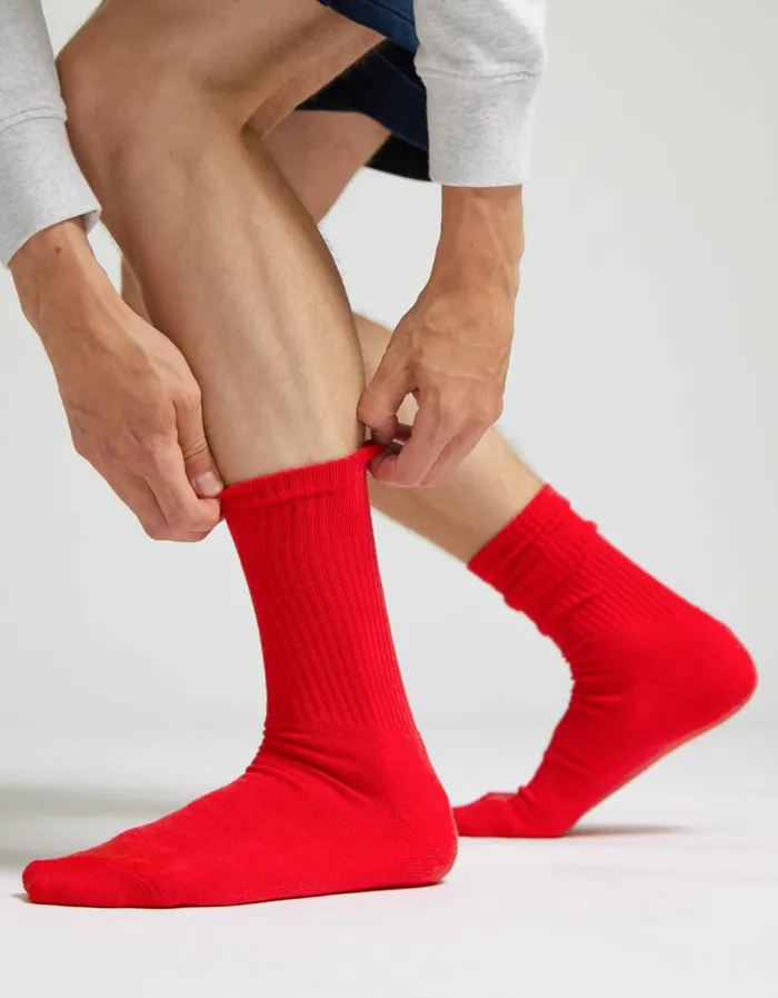 Men Organic Active Sock Coffee Brown Colorful Standard Socks and