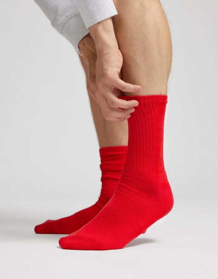 Men Organic Active Sock Coffee Brown Colorful Standard Socks and