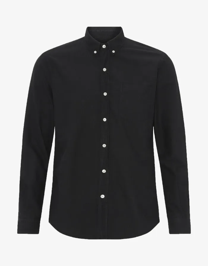 Men Organic Button Down Shirt Deep Black Colorful Standard Shirts