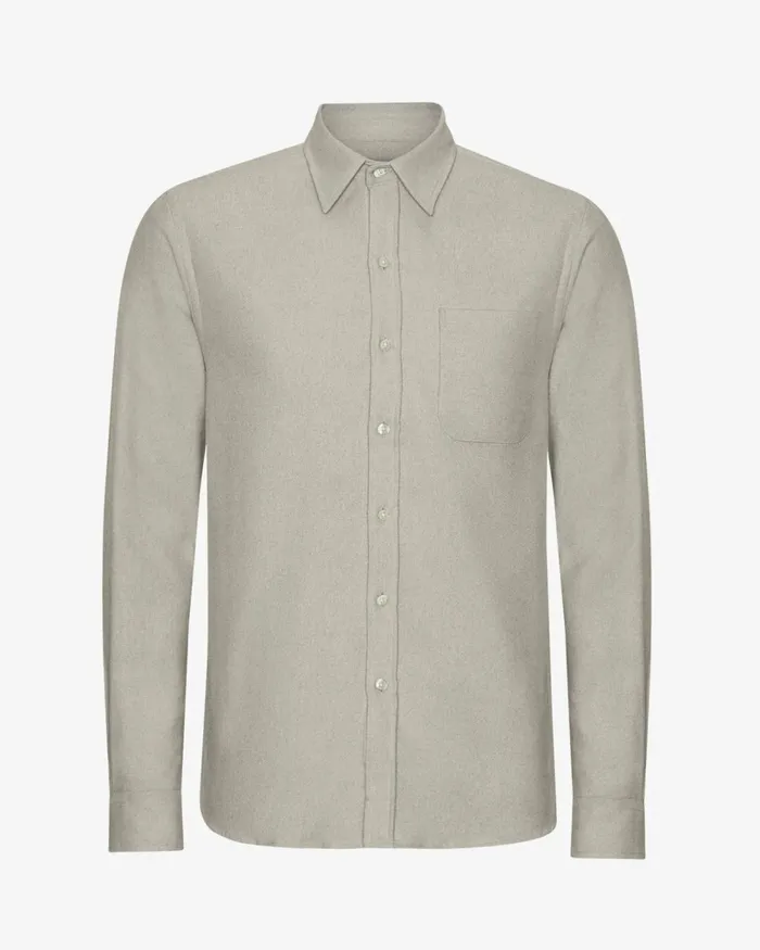 Men Organic Flannel Shirt Cloudy Grey Colorful Standard Shirts