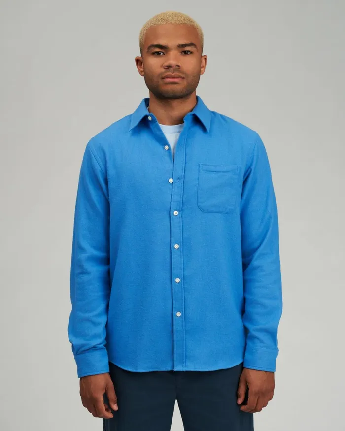 Men Organic Flannel Shirt Cloudy Grey Colorful Standard Shirts