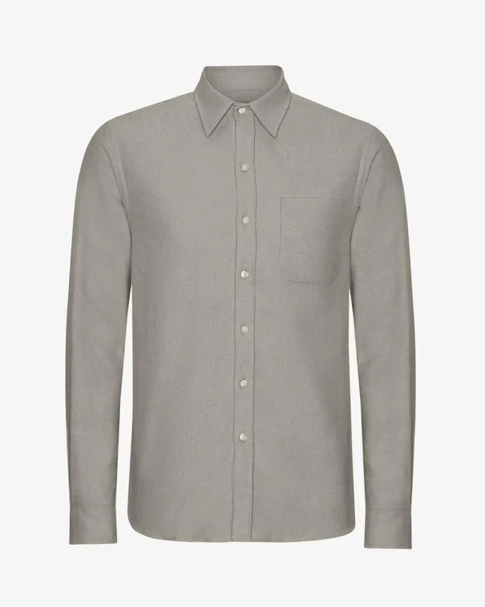 Men Organic Flannel Shirt Storm Grey Colorful Standard Shirts