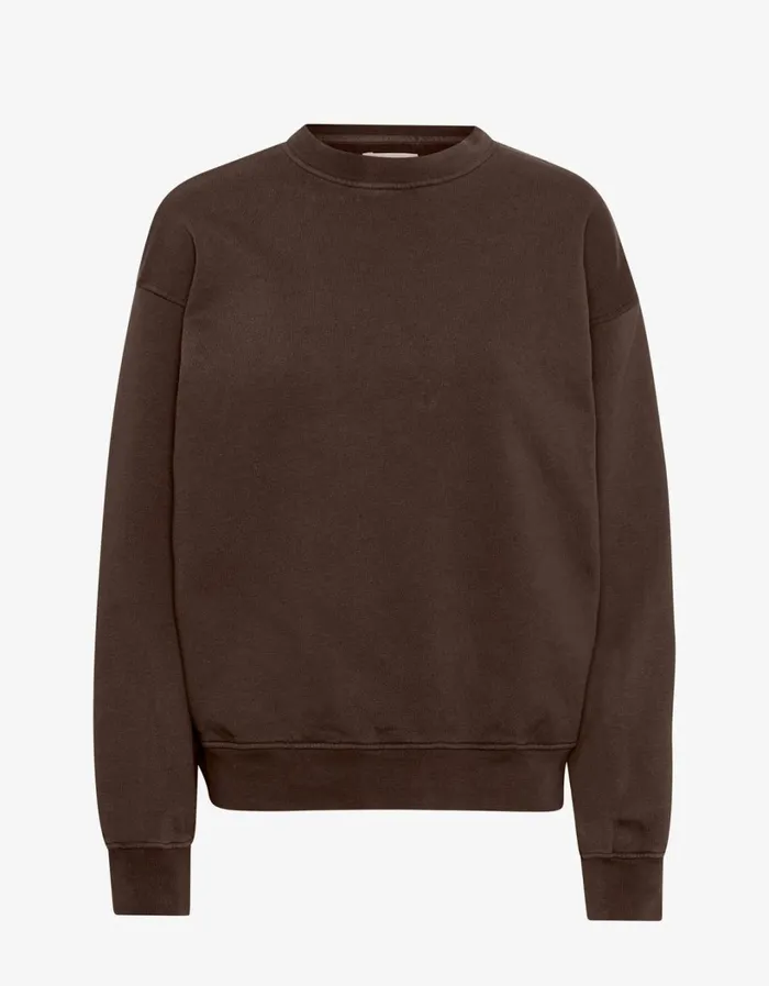 Men Organic Oversized Crew Coffee Brown Colorful Standard Crewneck Sweatshirts