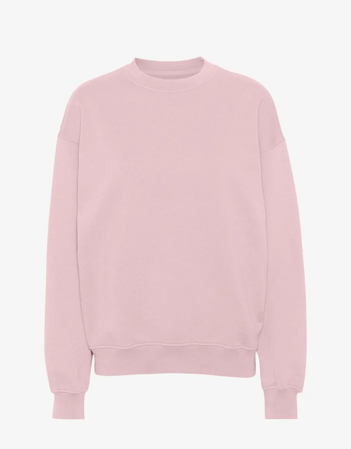 Men Organic Oversized Crew Faded Pink Colorful Standard Crewneck Sweatshirts